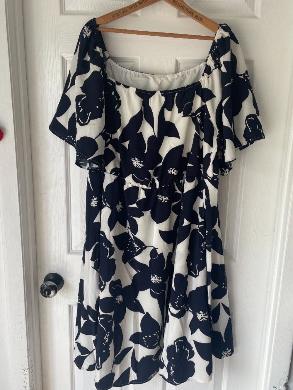 Blue and White Floral Dress- Size 18/20